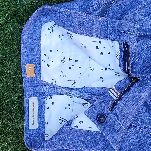 Pilcro Linen Wide Straight Leg Pants Blue Size 4 - Picture 13 of 16